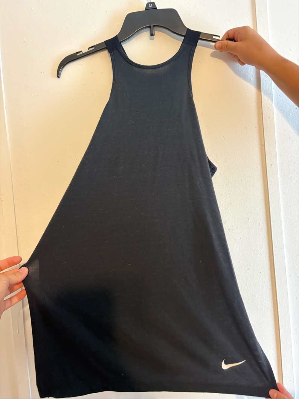 Nike Women's Black Racerback Tank with White Swoosh